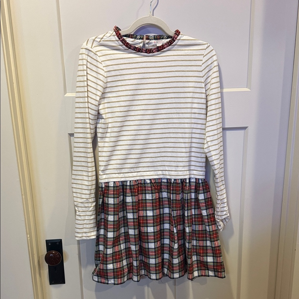 Crewcuts White and Red Striped Plaid Dress